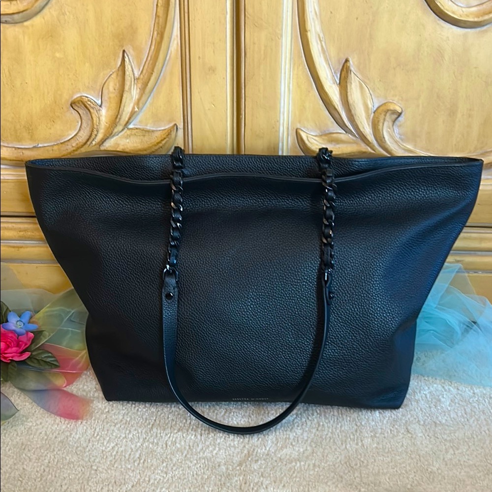 Rebecca Minkoff Black Leather Tote Bag New - Picture 3 of 13